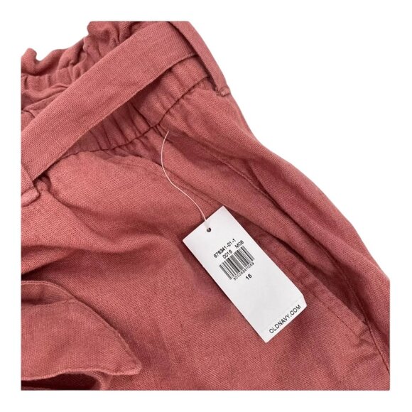 Old Navy Womens Linen Blend Paperbag Waist Shorts Size 16 Pink - Picture 5 of 6
